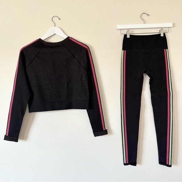 FABLETICS Aisley High-Waisted Seamless Pink Stripe Multi Leggings & Long Sleeve - Picture 5 of 16